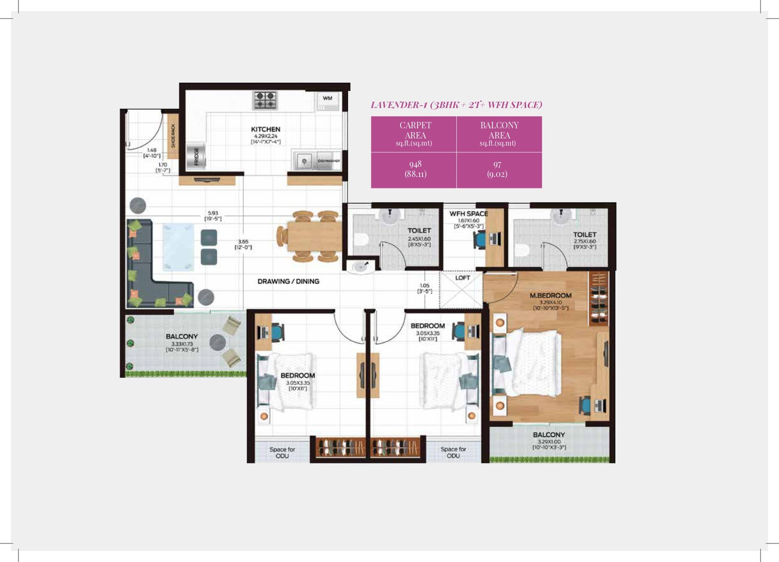 3 BHK Plan